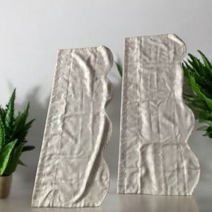 Valance set of (2) beige with pretty designs only used 6 months like new…